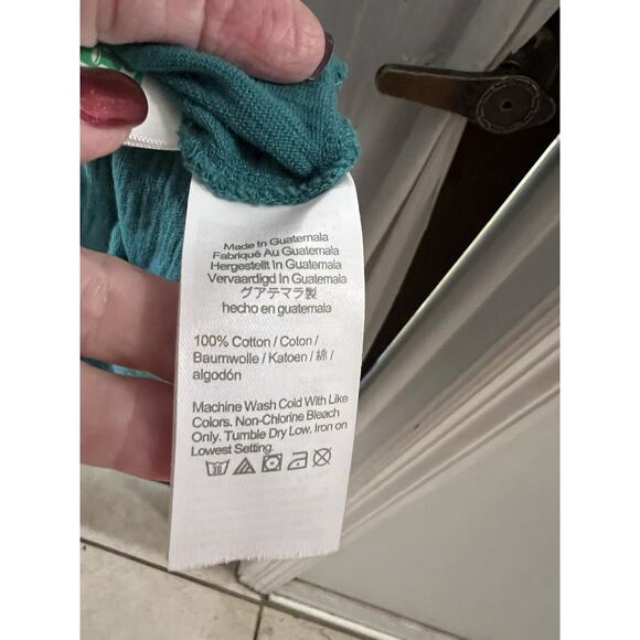 J Crew Factory Green Wrap Around Belted Shift Dress Sz M Beach Travel Resort - Picture 5 of 6